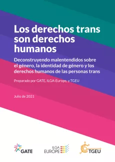 Portada de la publicación "Los derechos de las personas trans son derechos humanos"